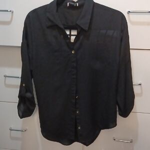 Black Button-Up Blouse